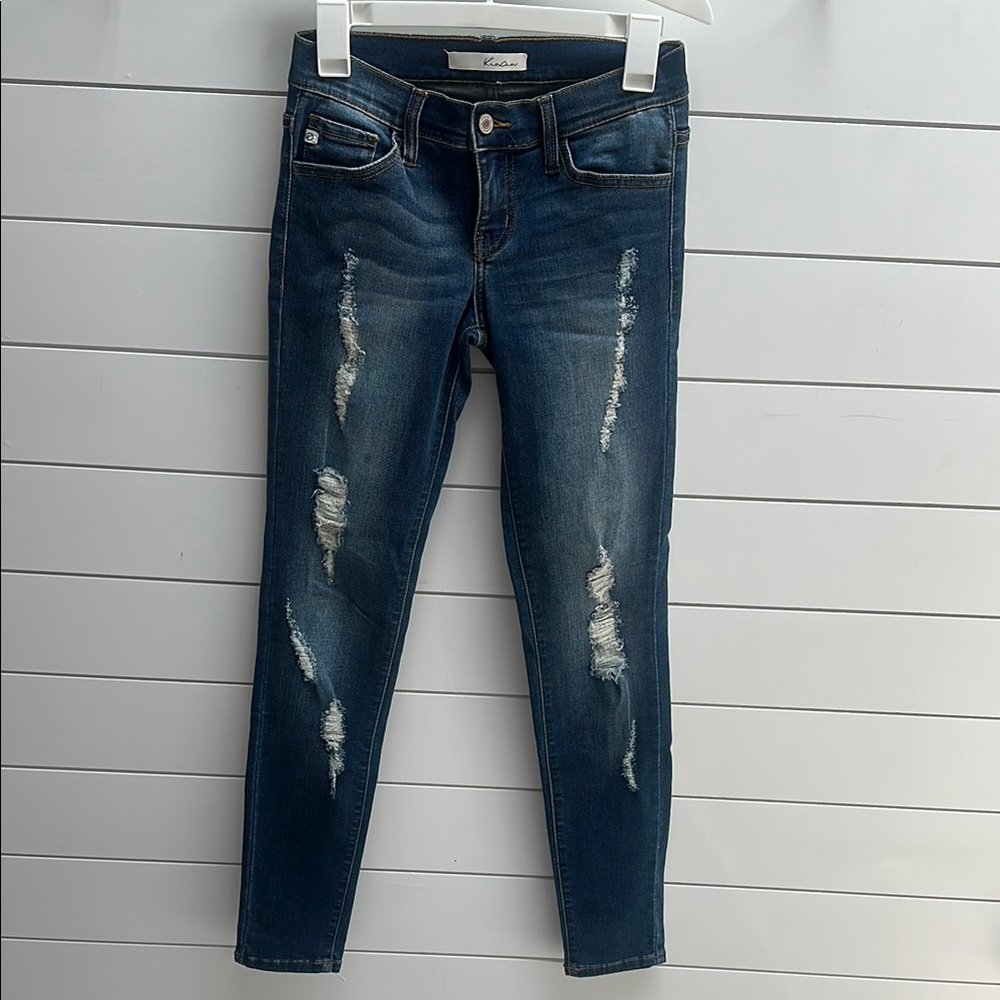 KanCan Dark Blue Distressed Skinny Jeans
